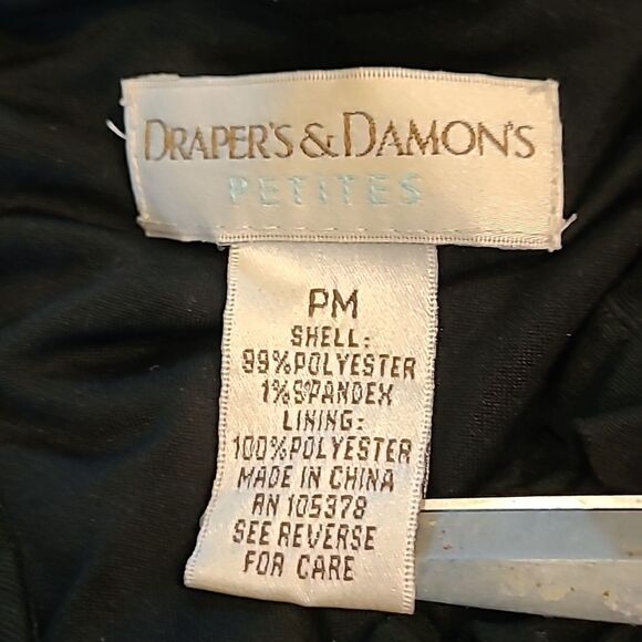 Draper's & Damon's petite  sz PM ruffled black blouse - Picture 7 of 7